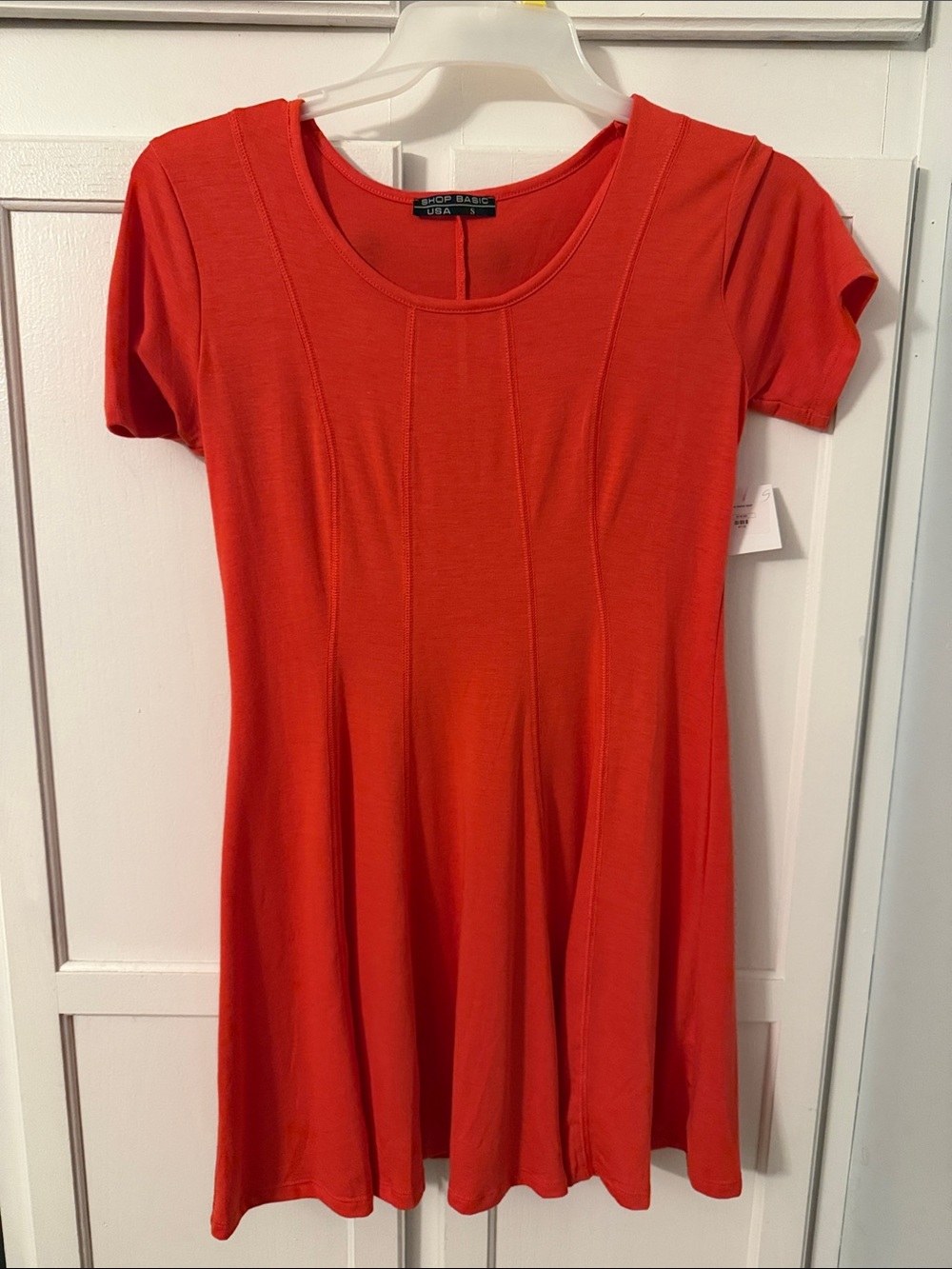 Shop Basics USA Red Short Sleeve Fit & Flare Dress